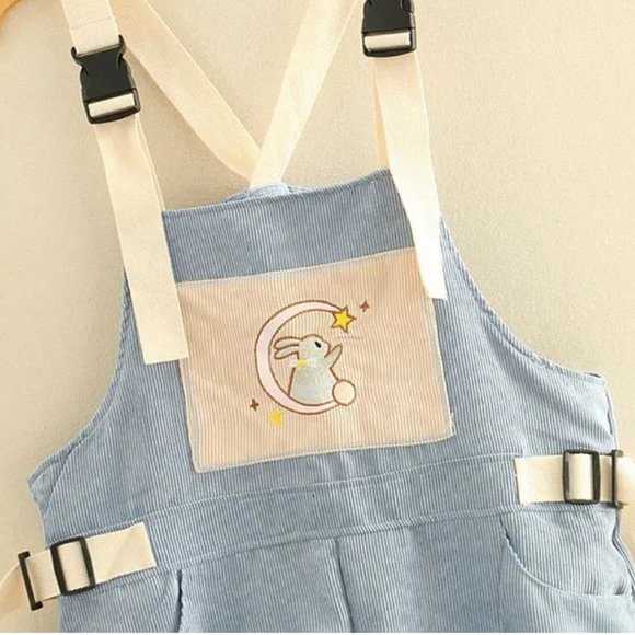 Pants - Corduroy rabbit overalls bunny suspenders jumpsuit Kawaii fairyland petite S 🐰